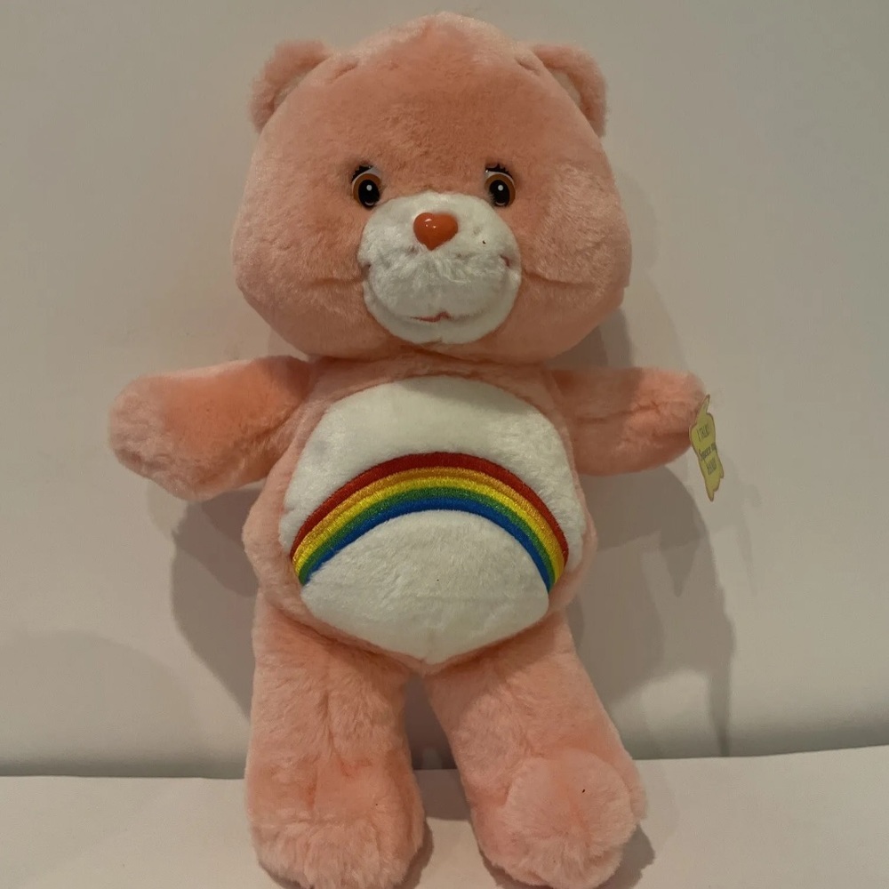 CareBear 13" Cheer Bear  Talking Plush Rainbow Pink 2003 Tested Working